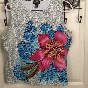 August max stretch floral tank top